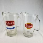 Lot of 2 Vintage Schmidt Beer Glass Pitchers Brew That Grew Northwest Schmidt's