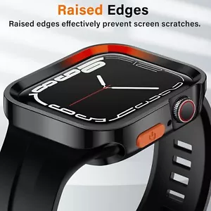 2 Pack Rugged Case For Apple Watch 9/8/7/6/5/4/SE/Ultra 2 TPU Shockproof Bumper - Picture 1 of 29
