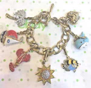  JUICY COUTURE NAUTICAL THEME CHARM BRACELET W/ 6 RETIRED CHARMS! - Picture 1 of 5