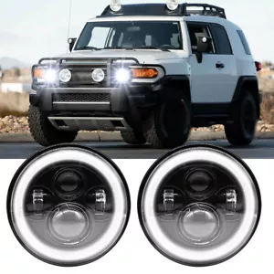 For Toyota FJ Cruiser 2008-2012 7''Inch Round LED Headlights Hi/Lo DRL Beam 2PC - Foto 1 di 12