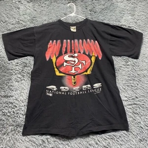 VTG San Francisco SF 49ers Shirt Sz L Single Stitch Magic Johnson 1993 NFL - Picture 1 of 8