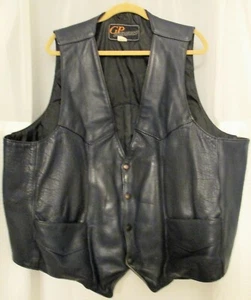 Schwarze Herren Lederweste von GP Riders - schwere Weste - Größe XXX - Bild 1 von 4