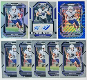Evan Hull - 2023 Prizm Draft Picks Auto Silver Blue Wave /249 Rookie - 8 Card