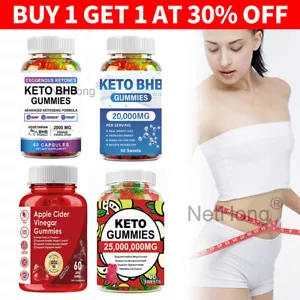 Keto Gummies for Weight & Fat Loss, Belly Fat Burner - 60 High Strength ACV UK - Picture 1 of 50