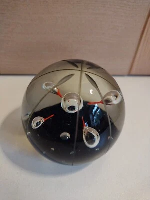 CAITHNESS PAPERWEIGHT CIIG Abstract Star-Cut Fire Dance 1970's  SCOTLAND RARE - Image 1 of 4