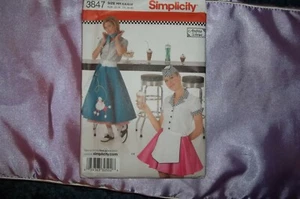 Simplicity #3847 Poodle Skirts and Tops. New.Sz Misses. HH 6,8,10,12. - Picture 1 of 1