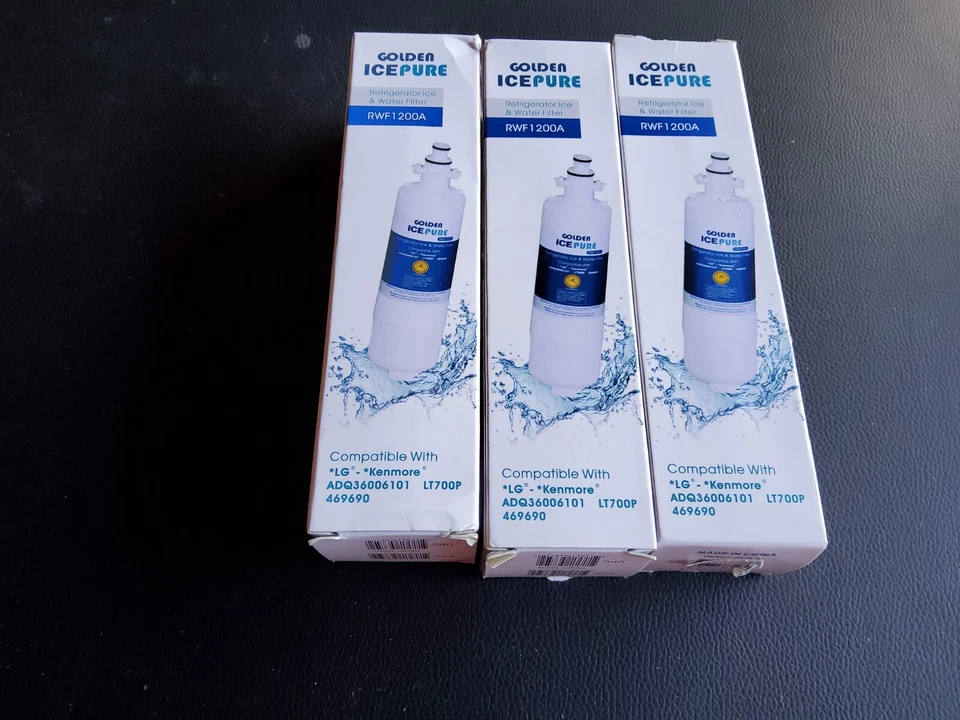 Golden Icepure RWF1200A Fit For LG LT700P Refrigerator Water Filter Set Of 3 - Image 1 of 4