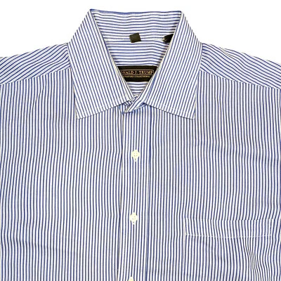Donald J Trump Signature Men's Blue White Stripe Dress Shirt  Sz 16.5 34/35 tag - Image 1 of 4