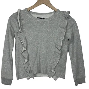 Joe’s Jeans Sweatshirt Girls Size 6x Gray Ruffle Long Sleeve Whimsical Playful - Picture 1 of 5