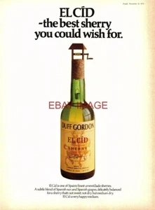 1973 Werbung für Duff Gordon EL CID Amontillado Sherry Original Print Ad 740/146 - Bild 1 von 1