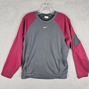 Nike Sweatshirt Mens Small Swoosh Baseball 632184-070 Therma Fit - Picture 1 of 11