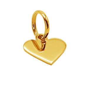 10k Solid Yellow Fine Gold Heart Love Beautiful Delicate Small Charm Pendant - Picture 1 of 7