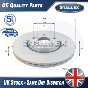 Fits Renault Espace 2002- Laguna 2001-2007 Brake Disc Front Stallex #1 - Picture 1 of 2