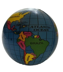 Foam Earth Globe Balls 4 Inch   Good for School Fun Home Play Travel Kids Adults - Picture 1 of 8