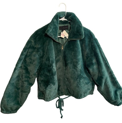 UNDERCOVER GIACCA SEMI CROPPED VICTORIA'S SECRET ROSA KNOW ONE CARES VERDE PELLICCIA SINTETICA TAGLIA L