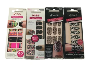 4 Stück Kiss Nails Stick on Nagelkleid Streifen größer als das Leben, Maribu, Trubel etc. - Bild 1 von 5