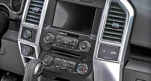 Molded Chrome Dashboard Center Air Vent Trim Cover For 2015-20 Ford F150 - Picture 1 of 3