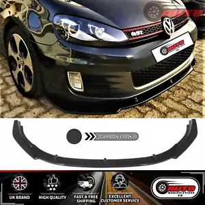 VW Golf MK6 GTD GTI Front Splitter Spoiler Lip Body Kit Carbon Fibre 2008-2013 - Picture 1 of 10