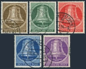 Germany-Berlin 9N94-9N98,used.Mi 101-105.Freedom Bell,Berlin.Re-engraving 1953 - Picture 1 of 1