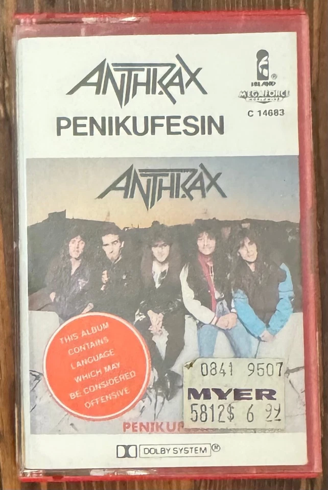 Anthrax ‎– Penikufesin (Cassette OZ 1989 VG+/NM) Thrash, Speed Metal - Image 1 of 4