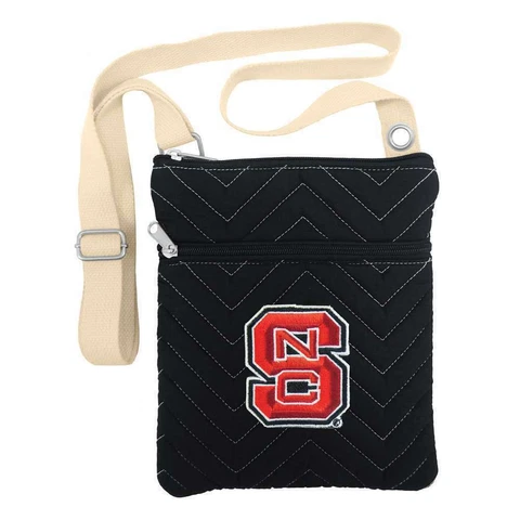 NEW! NORTH CAROLINA NC STATE WOLFPACK CHEVRON STITCH CROSS BODY PURSE BAG Cover