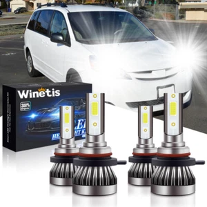 9005 9006 Combo LED Headlight 440W 30800LM High/Low Beam 6000K White Bulbs x4 - Picture 1 of 8