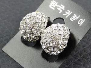 New Celebrity Style Cocktail Oval Shape Earrings w/Swarovski Crystal Prom Bridal - Picture 1 of 1