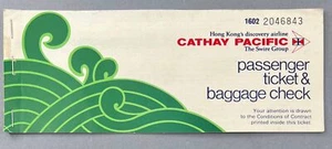CATHAY PACIFIC USED AIRLINE TICKET SINGAPORE - HONG KONG - BANGKOK 1976 KAI TAK - Picture 1 of 3