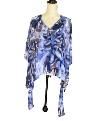 Jennifer Lopez Blouse XS 3/4 Sleeve Tie Belt At The Waist Artsy Colorful - Image 1 of 4