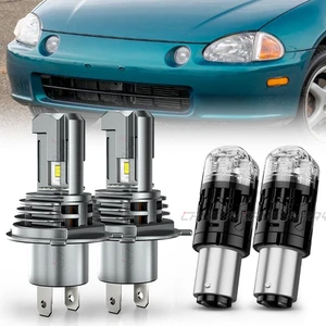 For Honda Civic Del Sol 1993-97 LED Headlight High/Low + Turn Signal Light Bulbs - Picture 1 of 12