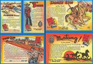 DRAMATIC TRUE STORIES From The GREAT WEST - Lot of 5 - Vintage 1940s Post Cards - Picture 1 of 11