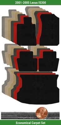 Juego de alfombrillas Lloyd Custom Velourtex para Lexus IS300 2001-2005 (5 piezas) #VNA Foto 1 de 4