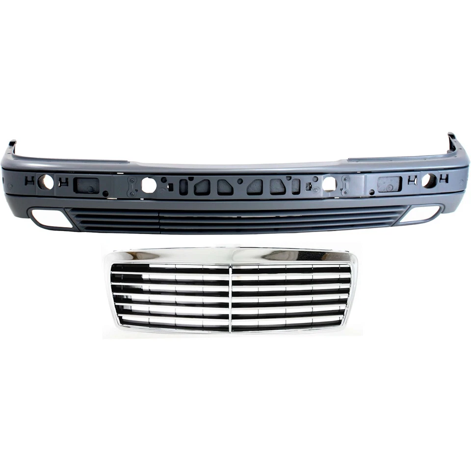 Bumper Cover Kit For 96-99 Mercedes Benz E320 Front 2pc With Grille - Imagem 1 de 4