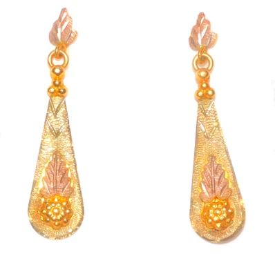 Black Hills Gold 10k Landstrom's Long Drop Earrings - Image 1 of 4