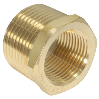 10 Pcs XFITTING 1" Male x 3/4" Female NPT Hex Reducer Bushing, Lead Free Brass - Image 1 of 4