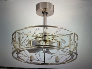 Breezary 20 IN Modern Crystal 5 Blade Ceiling Fan with Light Kit and Remote - Picture 1 of 7