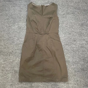 Vestido midi sin mangas Boden verde caqui cuello en V vestido vaina para mujer EE. UU. 4R - Imagen 1 de 12