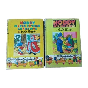 VINTAGE Noddy Books,Gets Into Trouble,Meets Father Christmas Hardcover GC....... - Foto 1 di 10