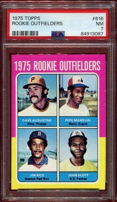 Topps Rookie Outfielders 1975 - Jim Rice #616 RC HOF PSA 7 Foto 1 de 2
