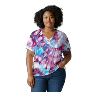 Talbots großes Top Handarbeit Batik lila blau Spirale Boho Festival Strick 1751 - Bild 1 von 10