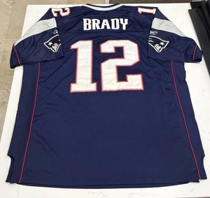 Vintage 2006 Reebok Authentic New England Patriots Tom Brady Jersey 56 Stitched - Picture 1 of 14