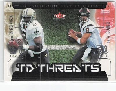 2002 Fleer Genuine #25 TD Aaron Brooks / David Carr TD Threats - Image 1 of 2