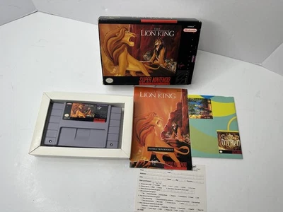 Vintage The Lion King Super Nintendo SNES Complete Box Game Manual Poster Tested - Image 1 of 4