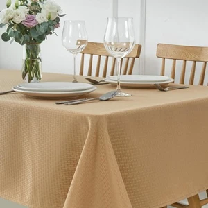 Square Tablecloth Weaved Texture Stain Resistant Waterproof Resistant Washabl... - Picture 1 of 9