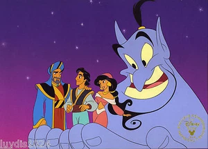1996 DISNEY STORE LITOGRAFIA: Aladdin 11" x 14" litografia - Foto 1 di 2