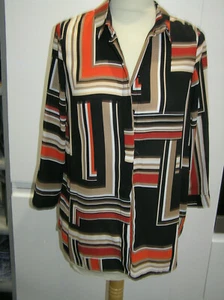 WALLIS LADIES LONG TUNIC SHIRT BLOUSE PETITE UK S SIZE 8 - 10 RED BLACK BROWN - Picture 1 of 5