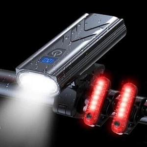 Luci Bicicletta LED Ricaricabili USB 6000mAh - 10000 Lumens Anteriore/Posteriore - Imagen 1 de 6