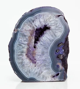 Agate Geode Half Cut Base Slab Purple Crystal Quartz Decor XL 5.83 lb H2190 - Picture 1 of 12