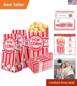 Bolsas de palomitas de maíz resistentes a la grasa - 8,27 x 3,54 pulgadas, 100 a granel para eventos y reuniones - Imagen 1 de 8