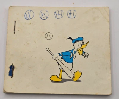 Vintage Disneyland Flip Book - Donald Duck Playing Baseball - No Cover - Image 1 of 4